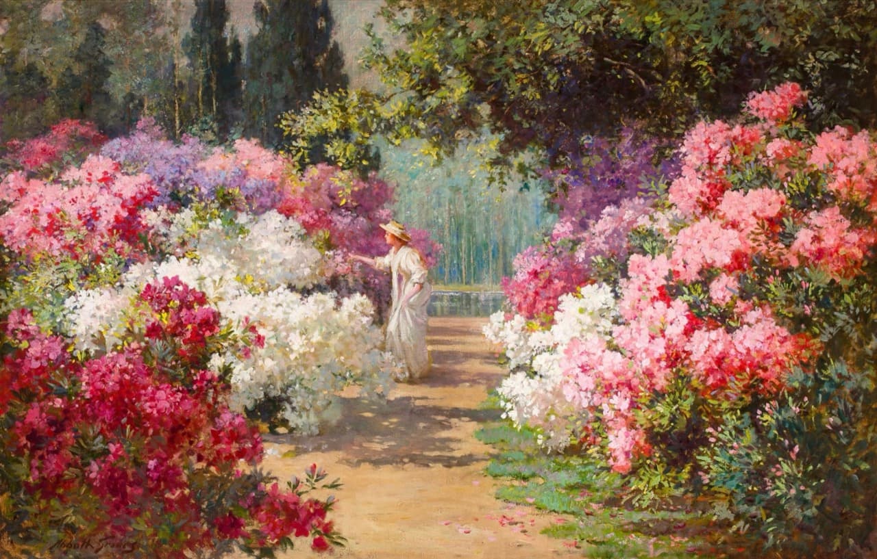 花团锦簇的花丛景观大