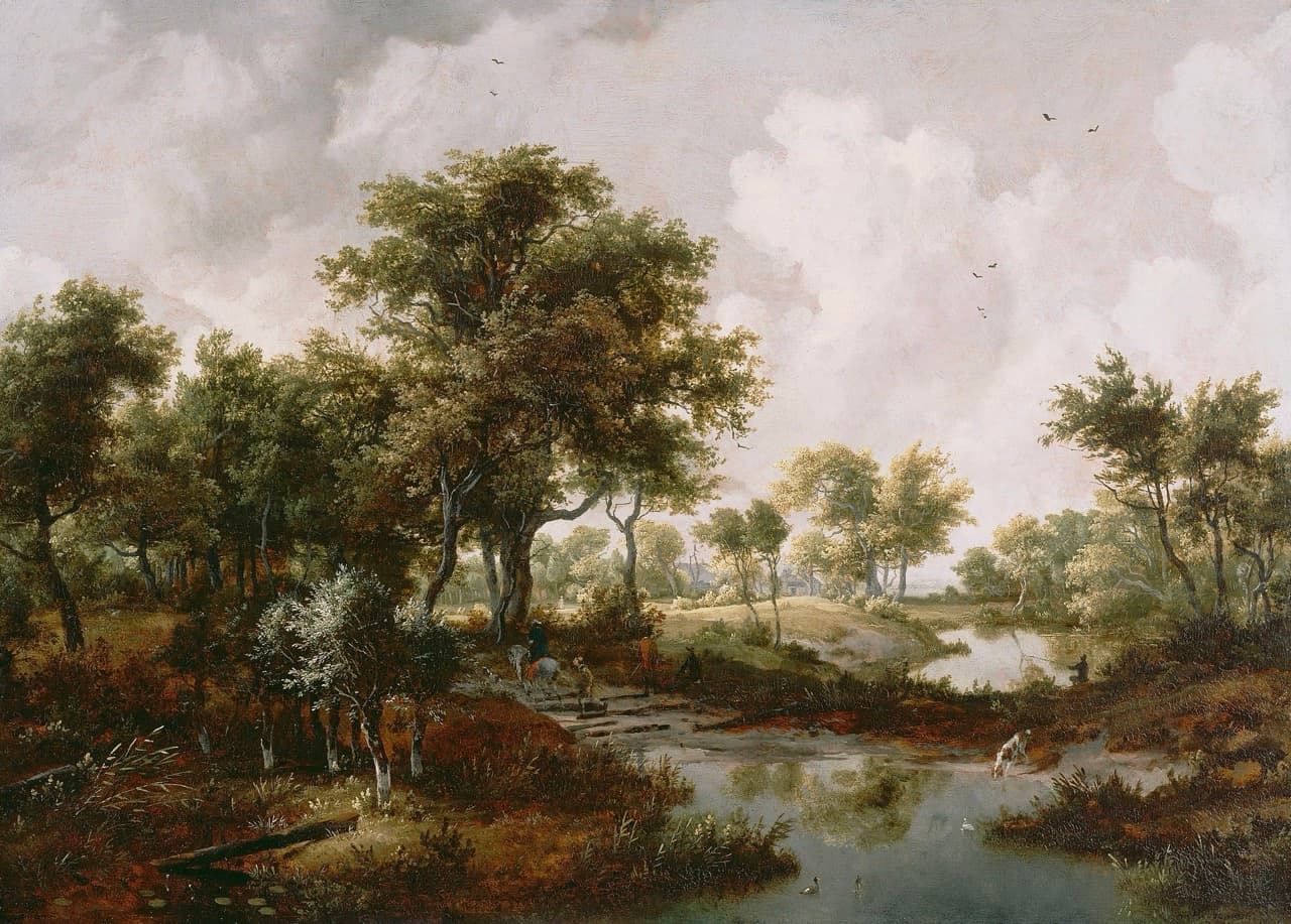 A Wooded Landscape   Meindert  Hobbema大