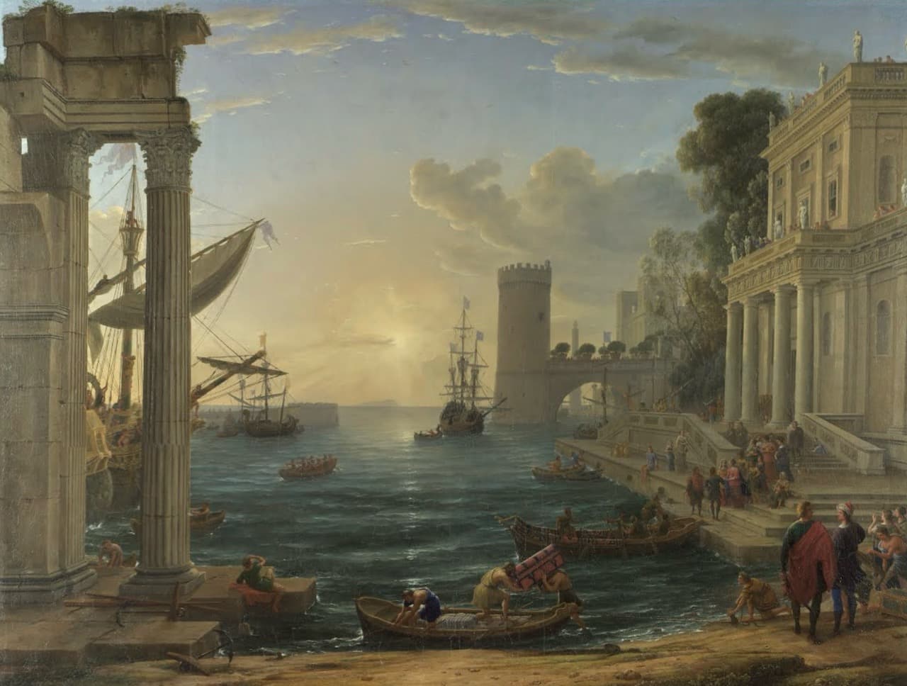 Seaport with the Embarkation of the Queen of Sheba大
