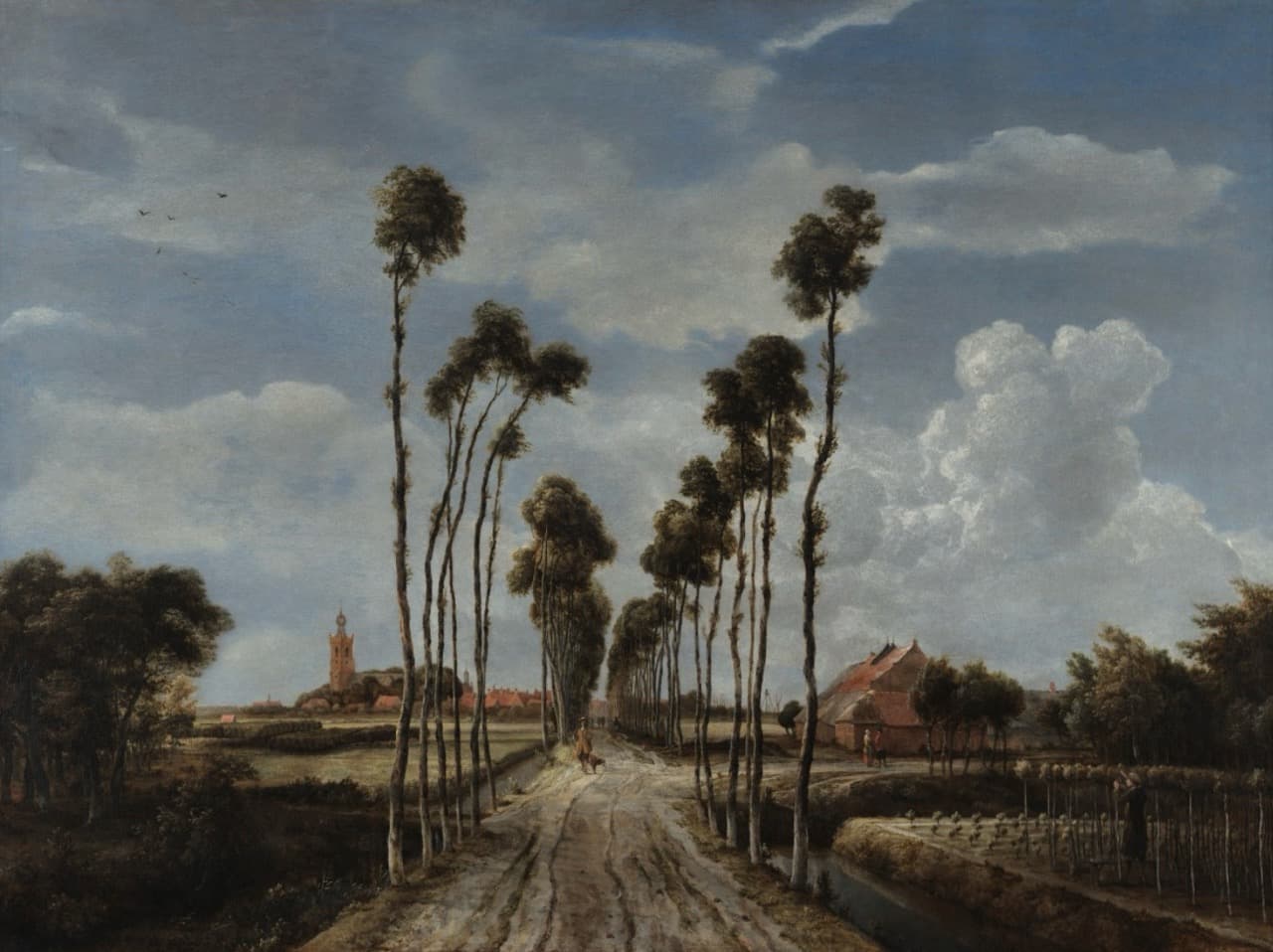 The Avenue at Middelharnis   Meindert Hobbema大