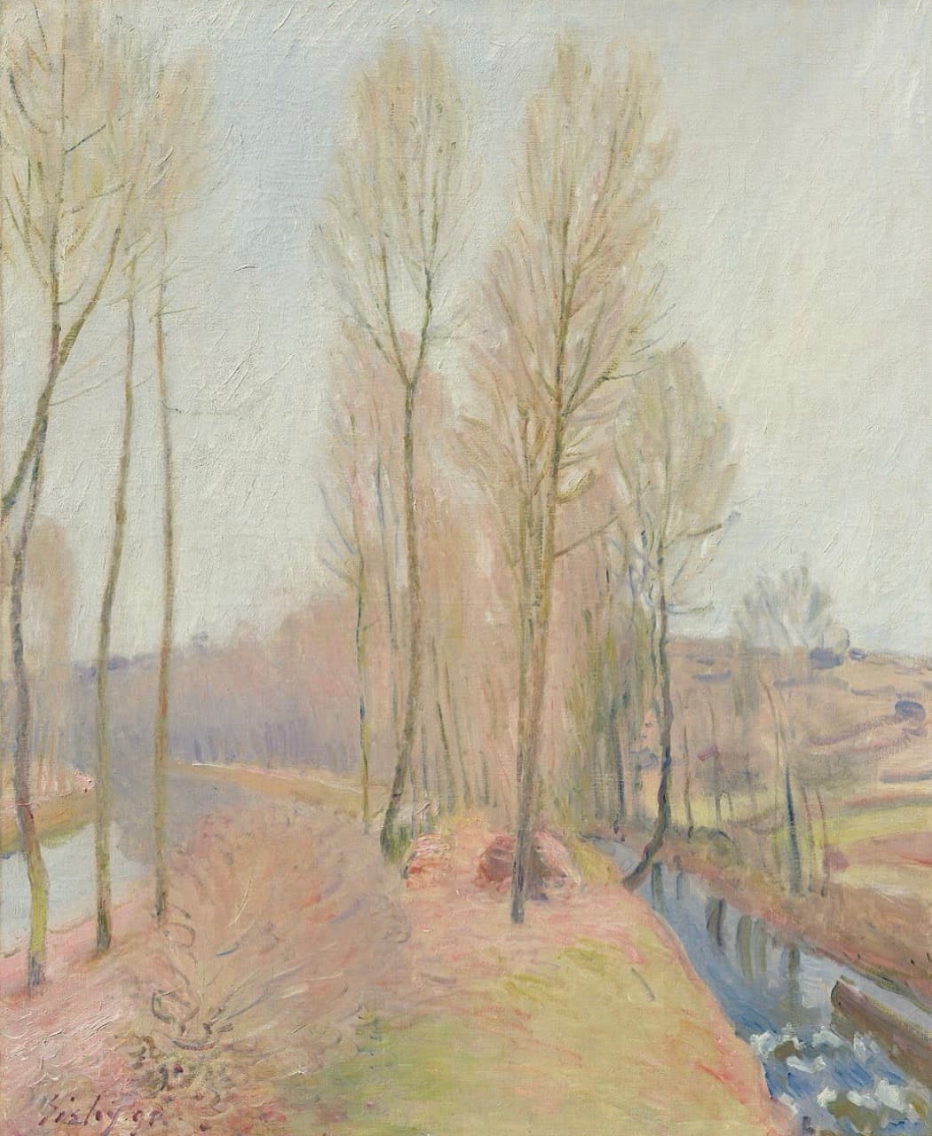 The Orvanne and the Loing Channel in Winter   sisley大