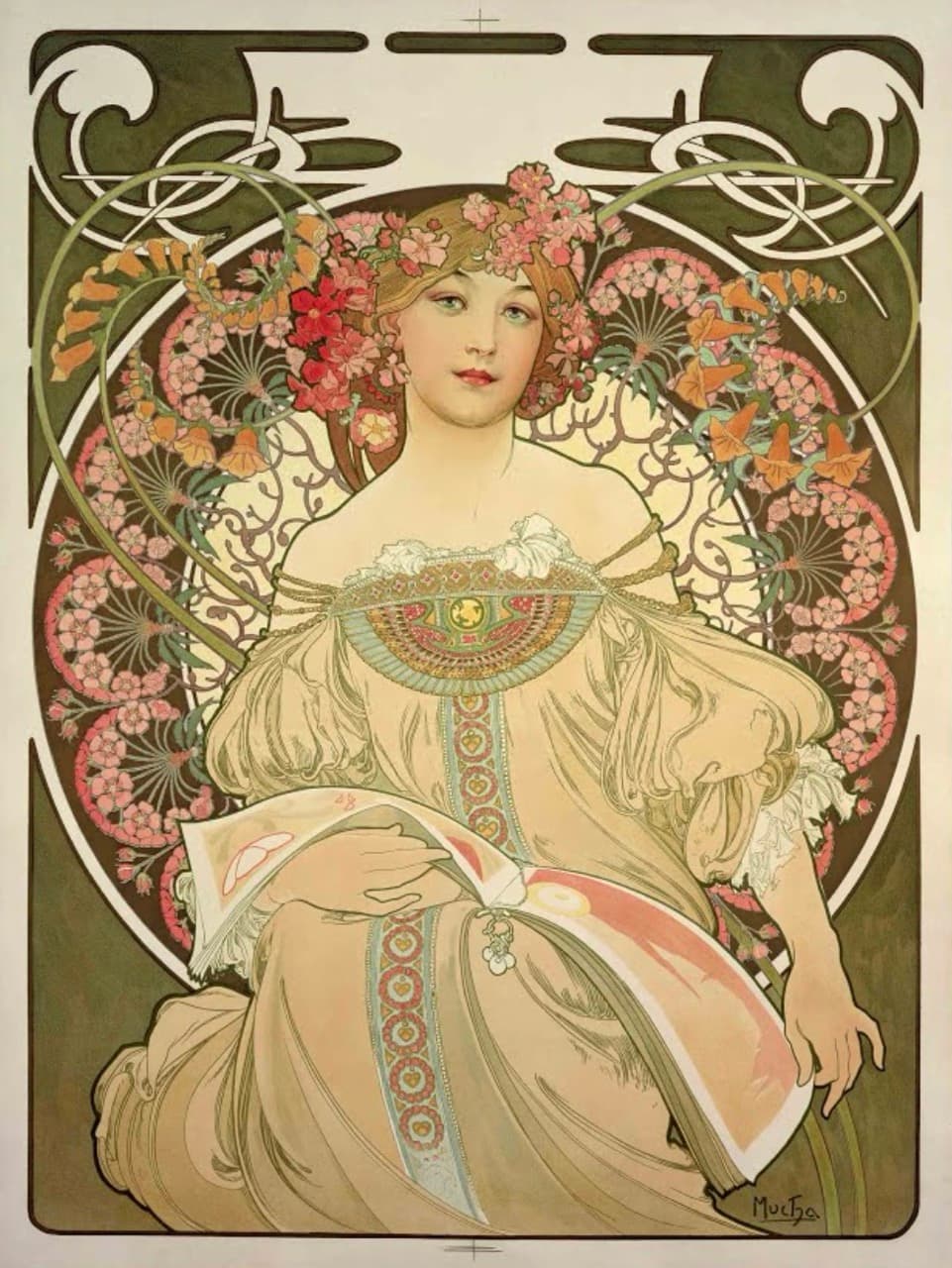 La Primevere et La Plume-Alphonse Mucha
