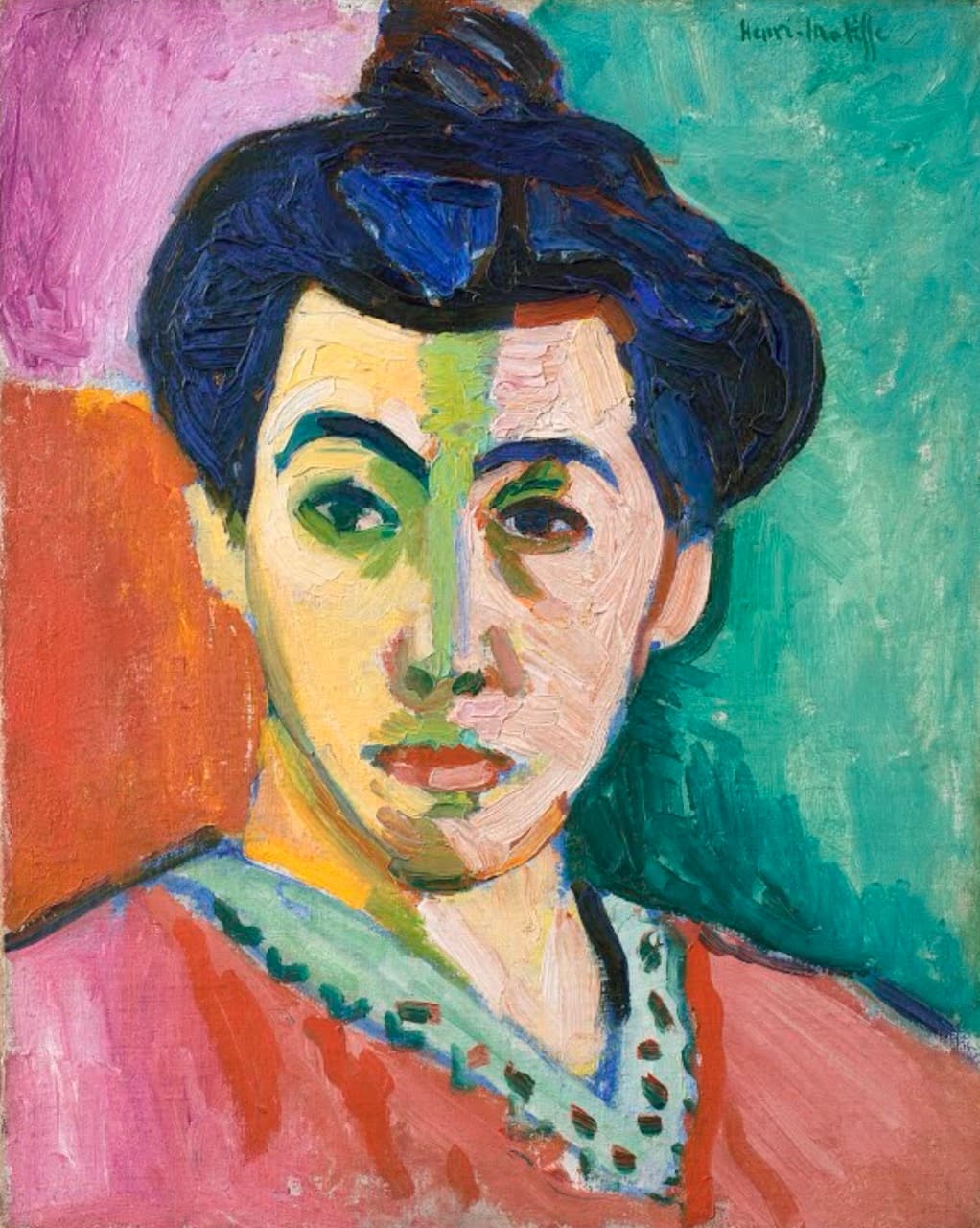 Portrait of Madame Matisse. The Green Line-Henri Matisse