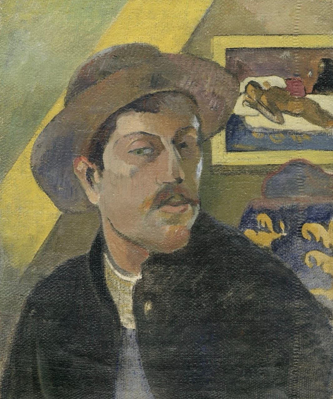 self-portrait with a hat - Paul Gauguin