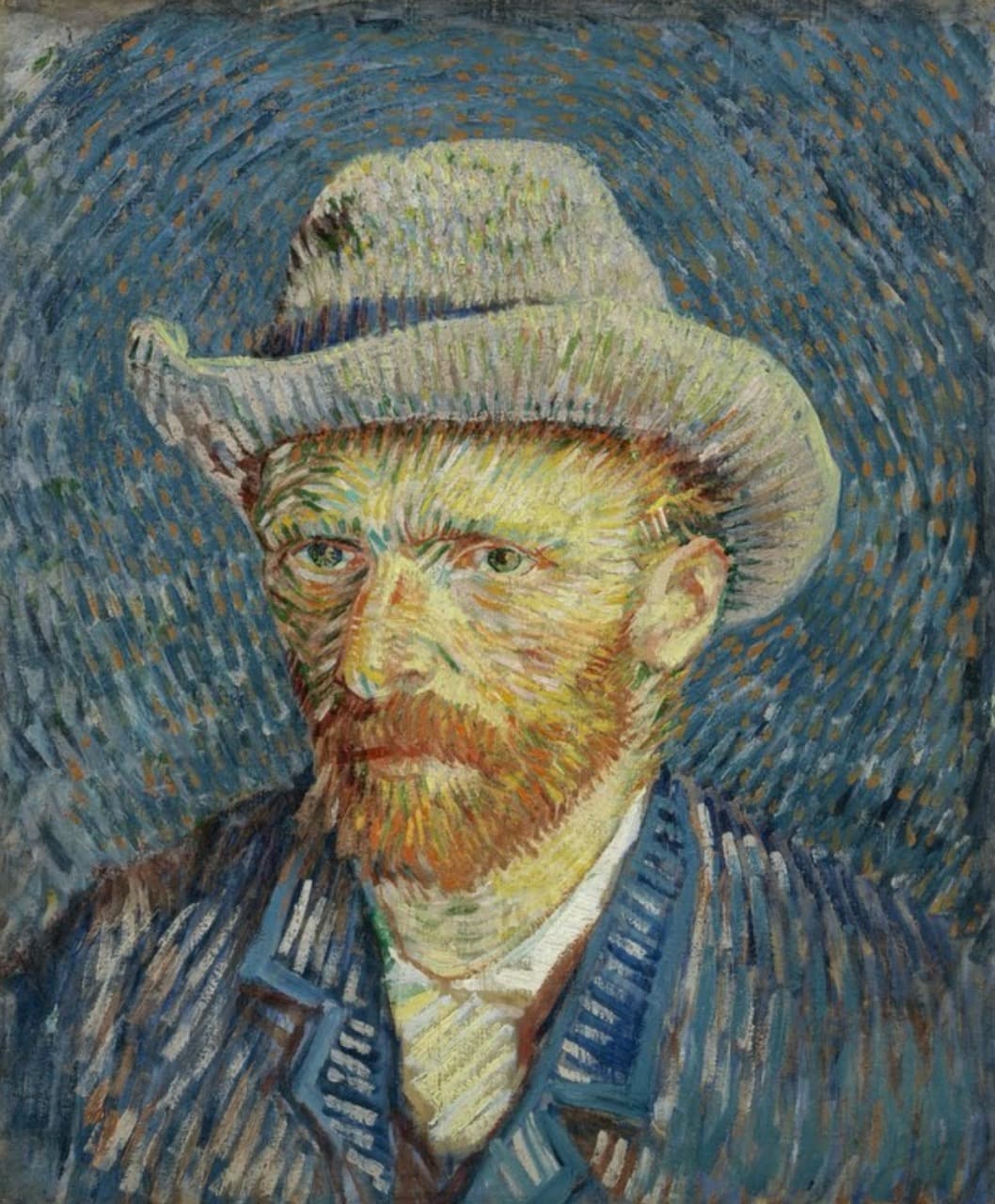 Self-Portrait with Grey Felt Hat-Vincent van Gogh 