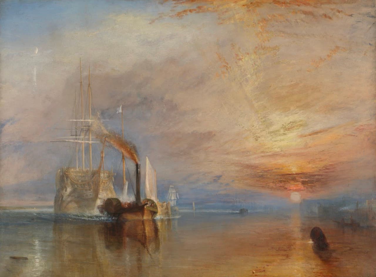 The Fighting Temeraire tugged to her last berth to be broken up - William Turner