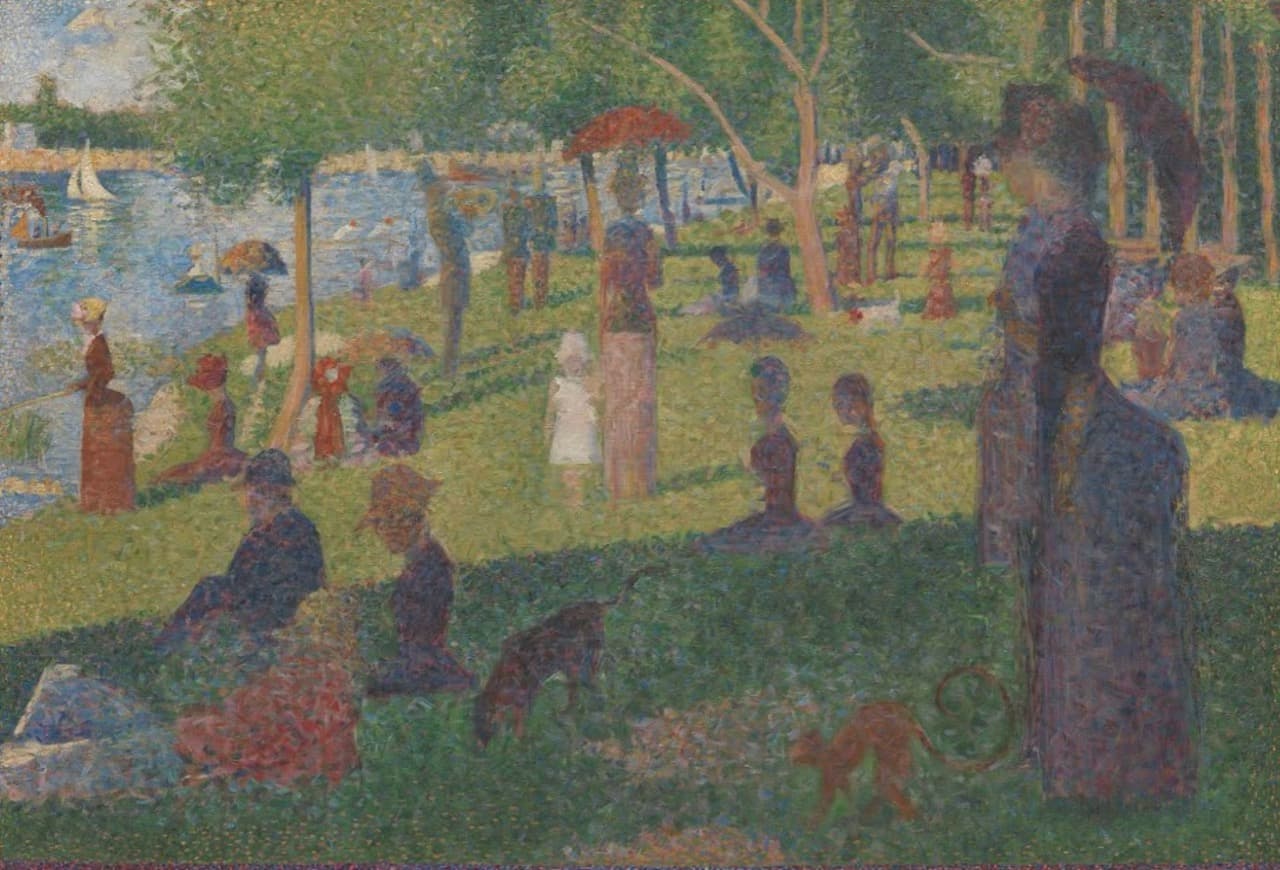 自然景观-点彩派-A Sunday on La Grande Jatte - Georges Pierre Seurat