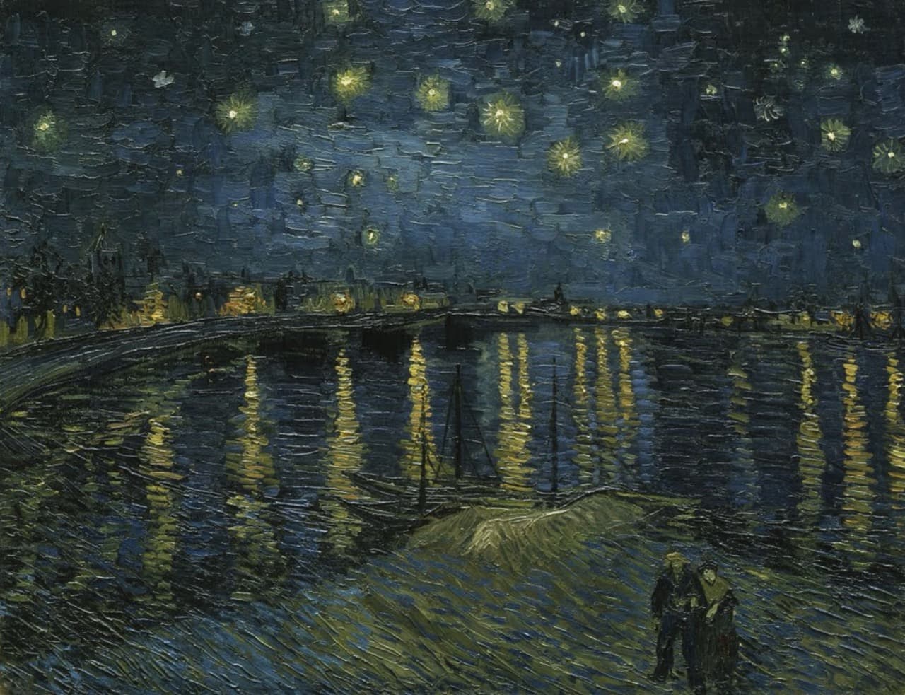 starry night dark   Van Gogh大
