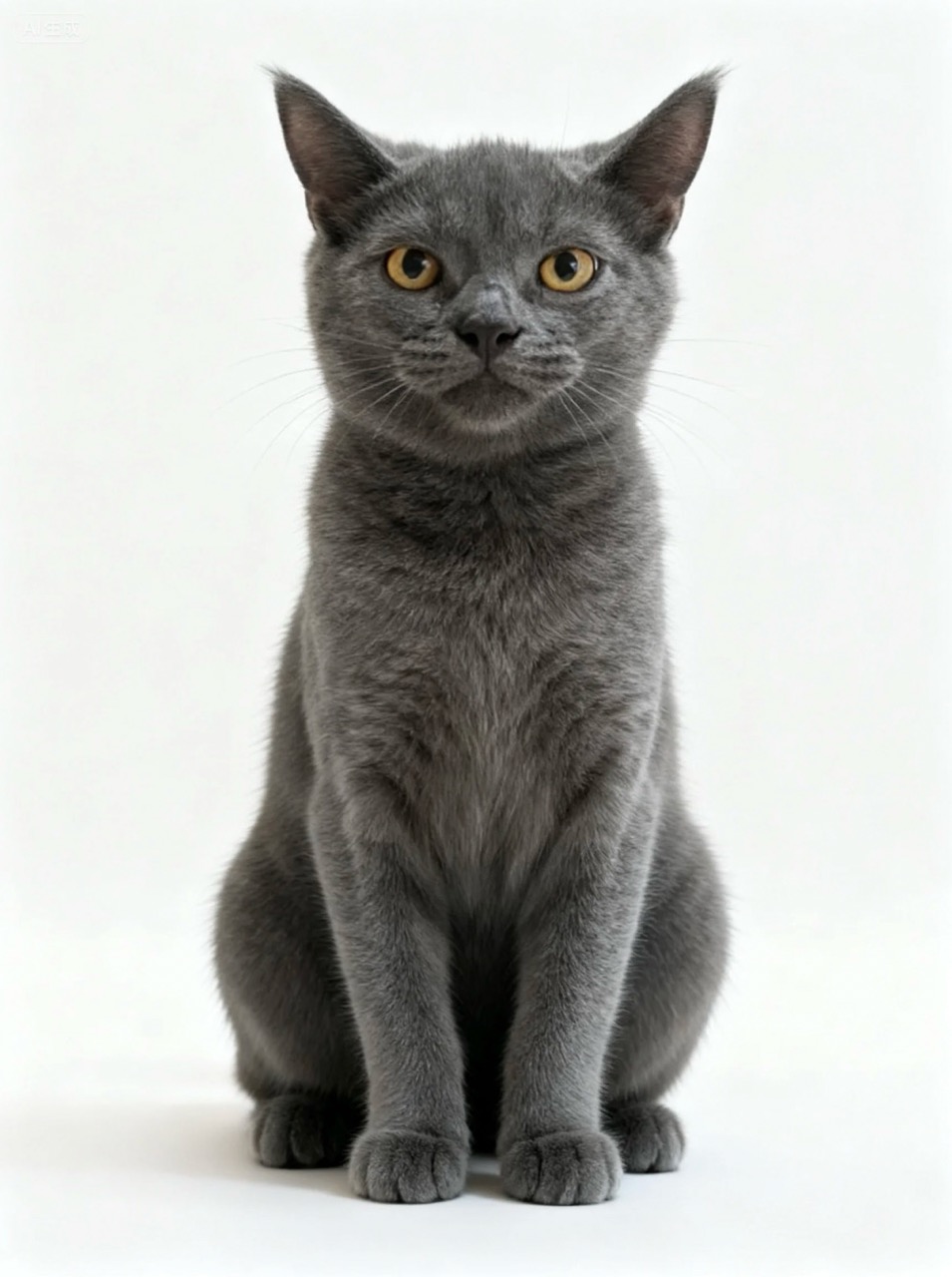 -红羽毛帽灰蓝猫 原照片 1